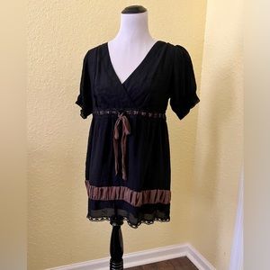 Hazel Anthropologie Black Babydoll Dress in black